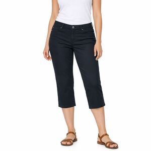Chicos Platinum Capri Jeans Womens Size 1 Medium 8 Black Denim